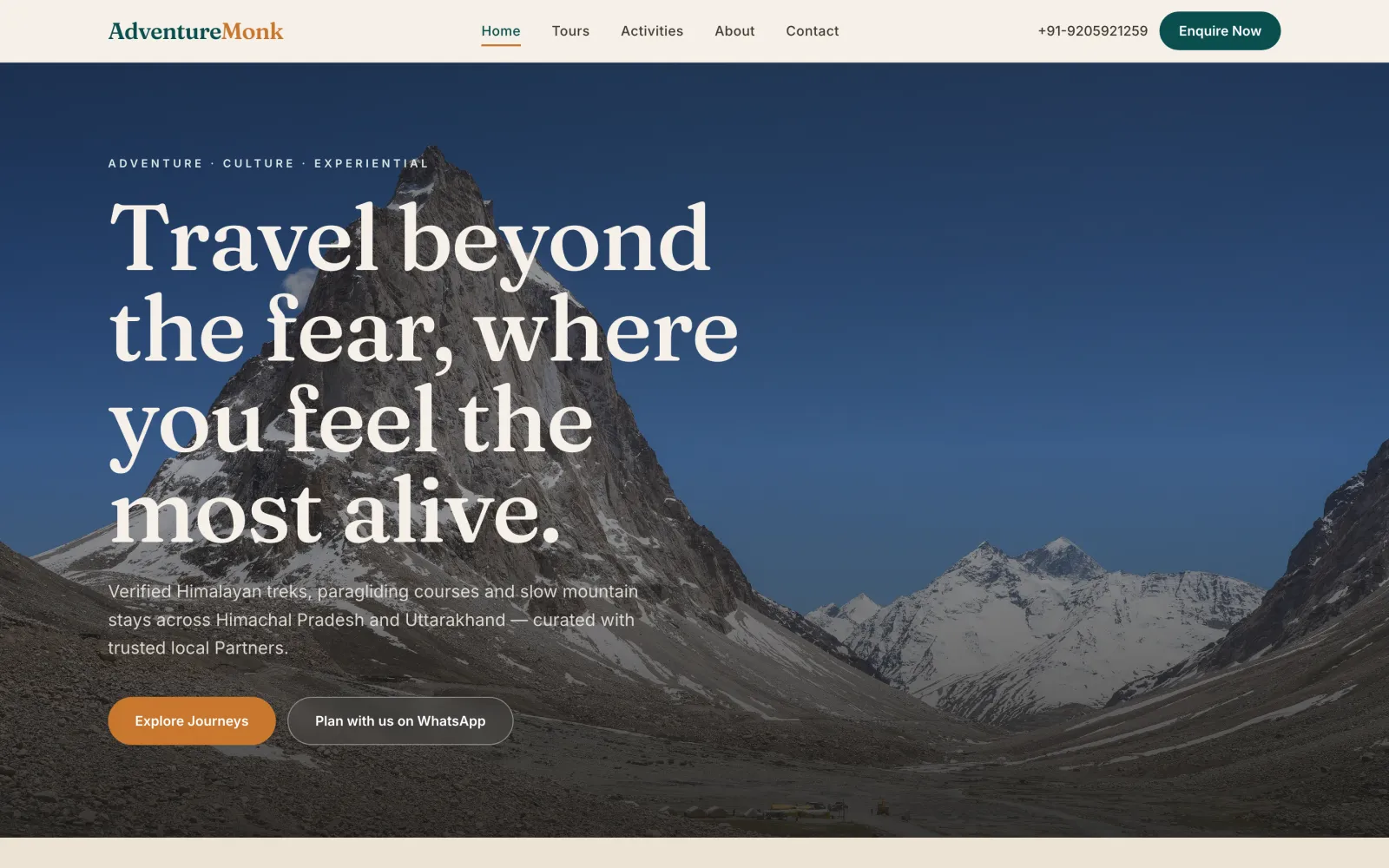 Adventure Monk — homepage