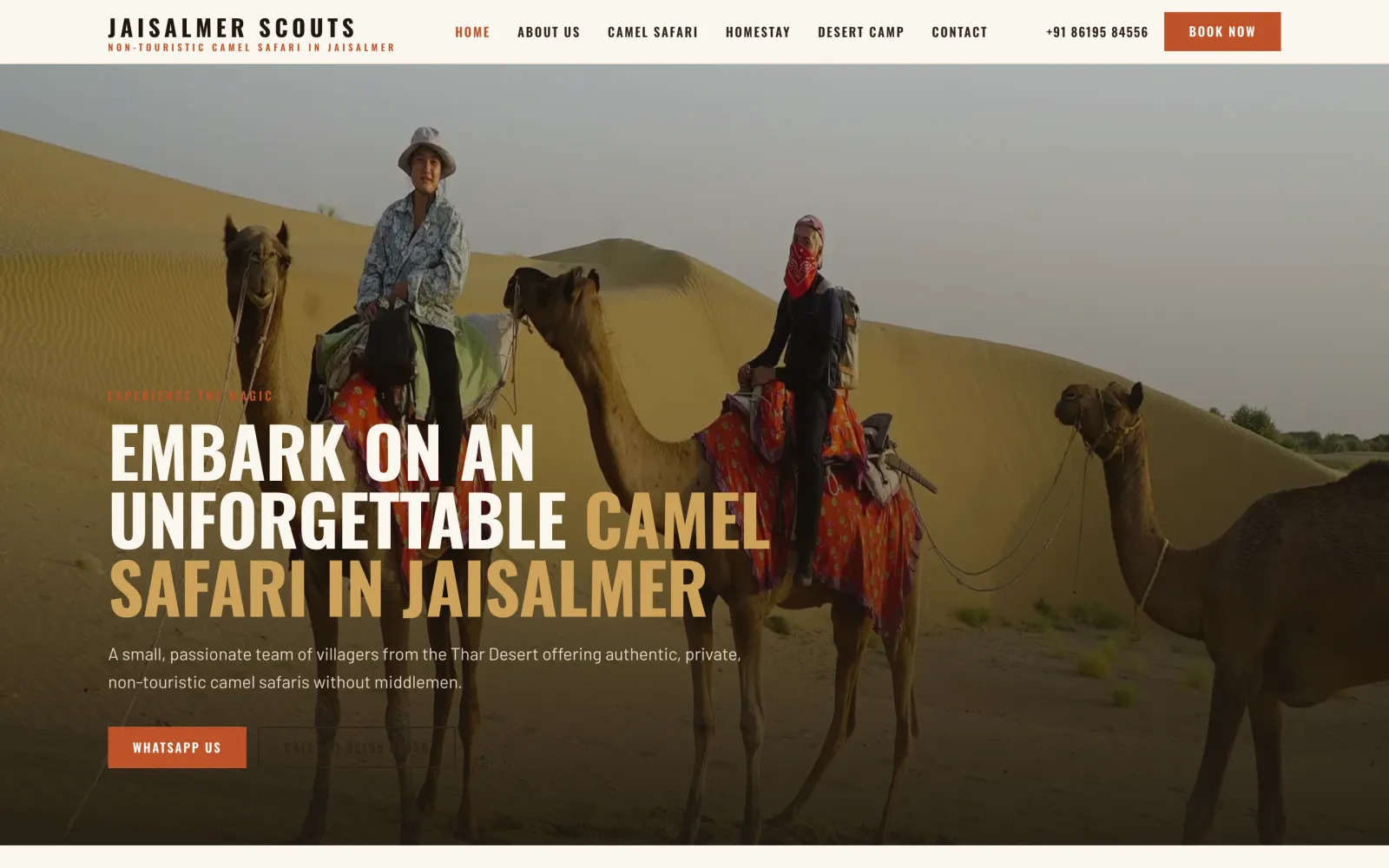 Jaisalmer Scouts Camel Safari — homepage