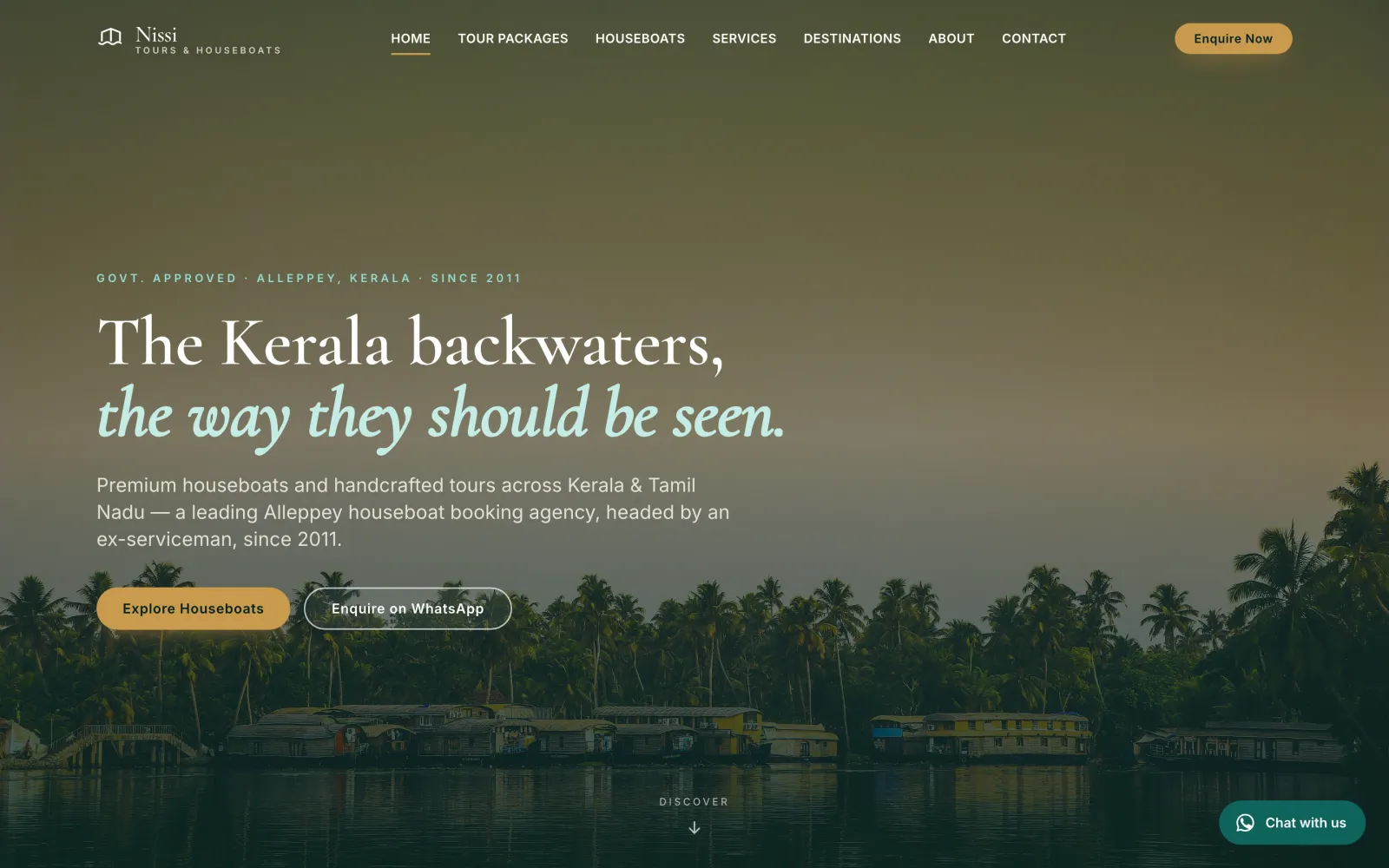 Nissi Tours & Houseboats — homepage