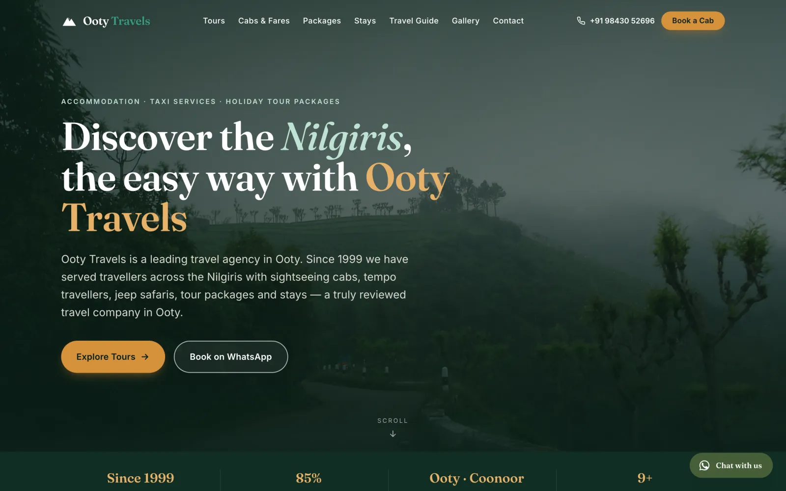 Ooty Travels — homepage