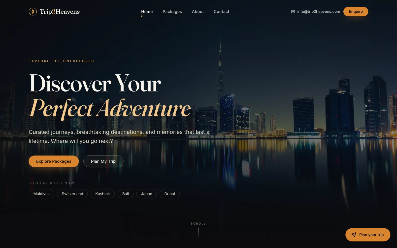 Trip2Heavens — homepage