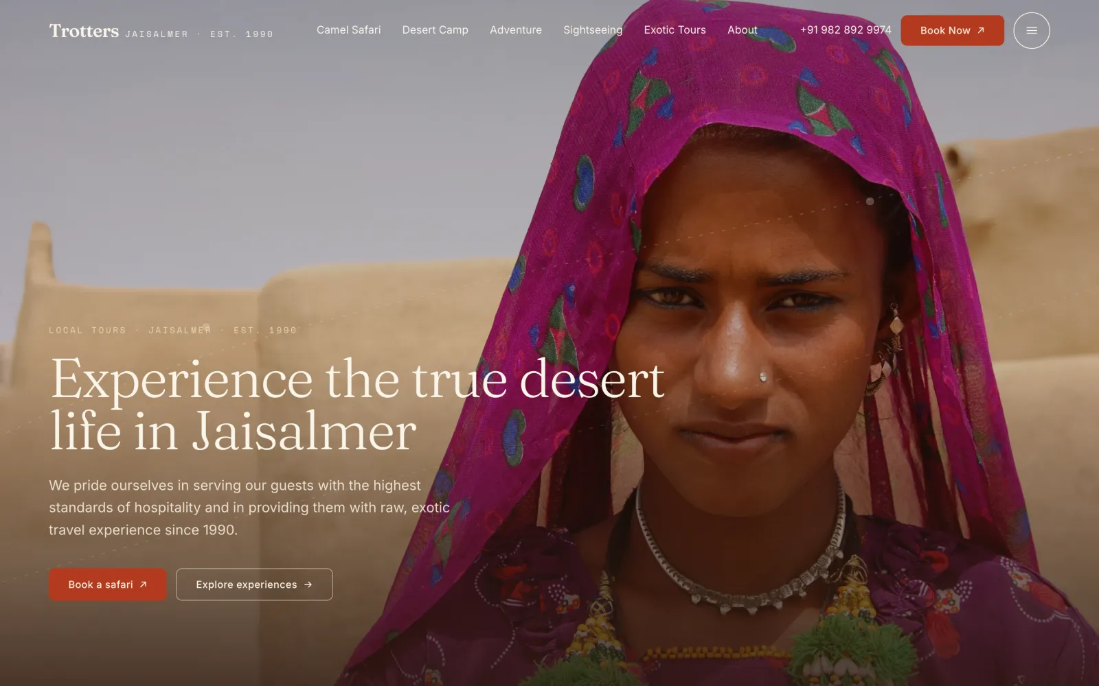 Trotters Tours & Travels — homepage
