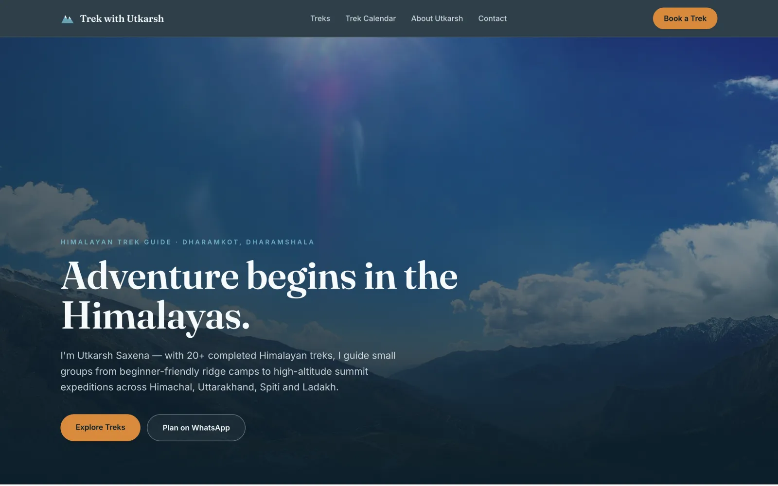 Trek with Utkarsh — homepage